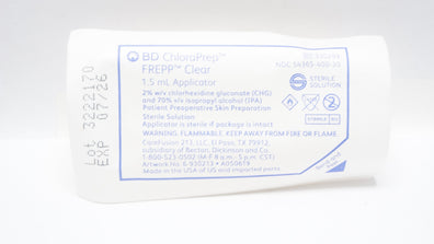 BD 930299 ChloraPrep FREPP Clear 1.5 mL Applicators